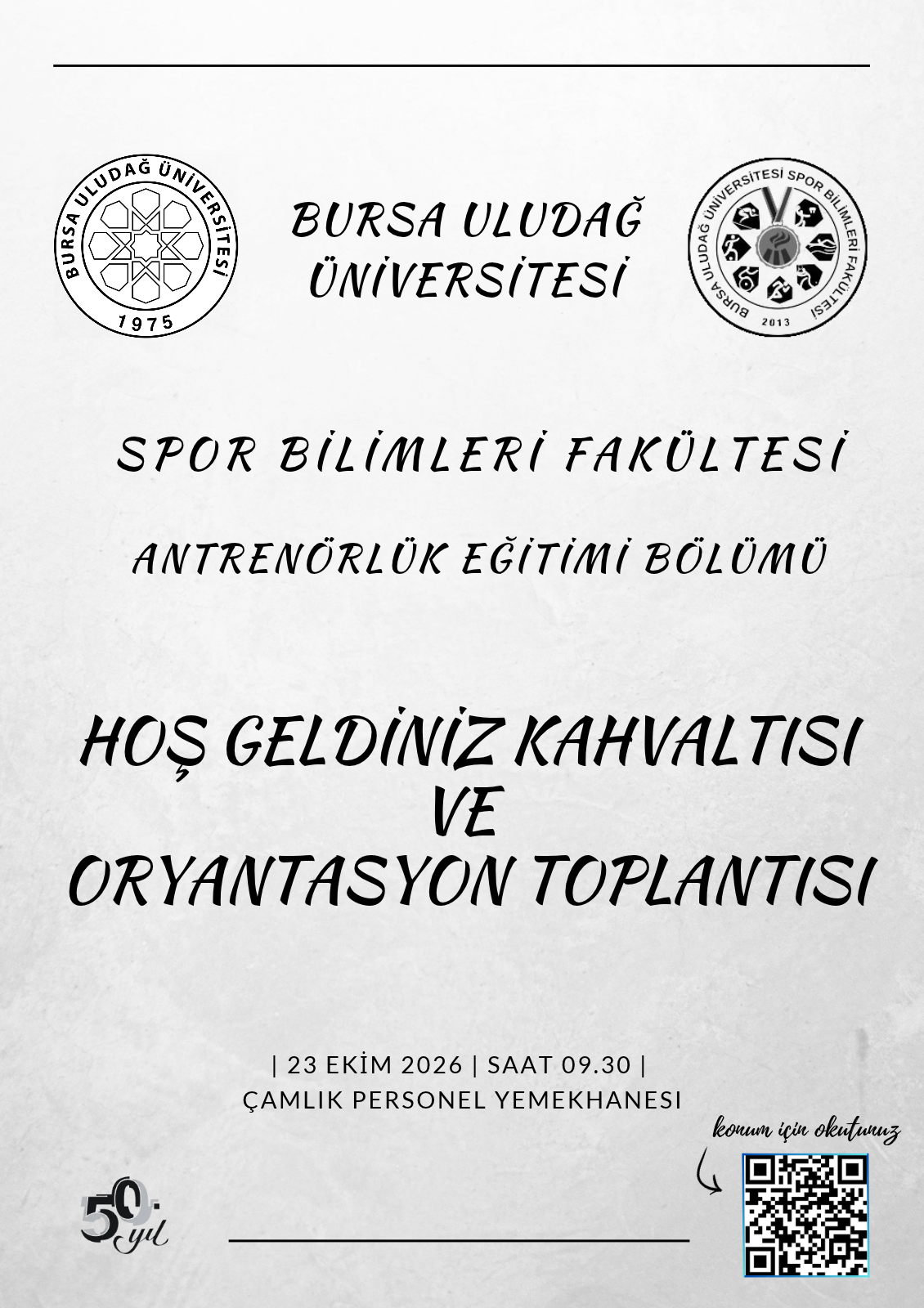 Antrenörlük Eğitimi Bölümü Hoş Geldiniz Kahvaltısı ve Oryantasyon Toplantısı
